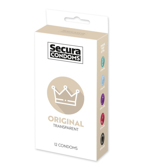 Préservatifs lubrifiés, en latex x12 avec réservoir ORIGINAL 53 mm - R416452